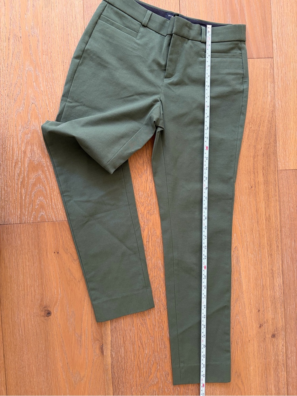 BANANA REPUBLIC Sloan Curvy Fit Sz 2 Olive Green Cotton Blend Work Pants NWOT - Picture 6 of 6